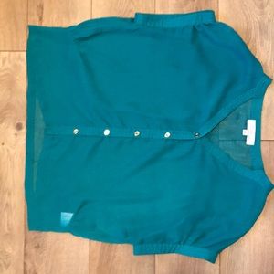 Teal Olive and Oaks Size Medium Blouse